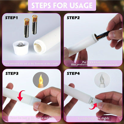 LED Candles Set of 6 – Realistic Flameless Wireless Candles for Home Decor