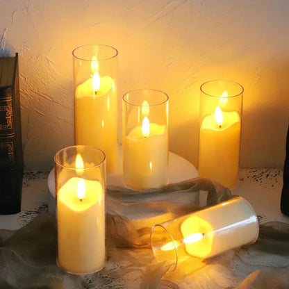 Flameless Electric Candles – Decorative Acrylic LED Candles for Home Decor