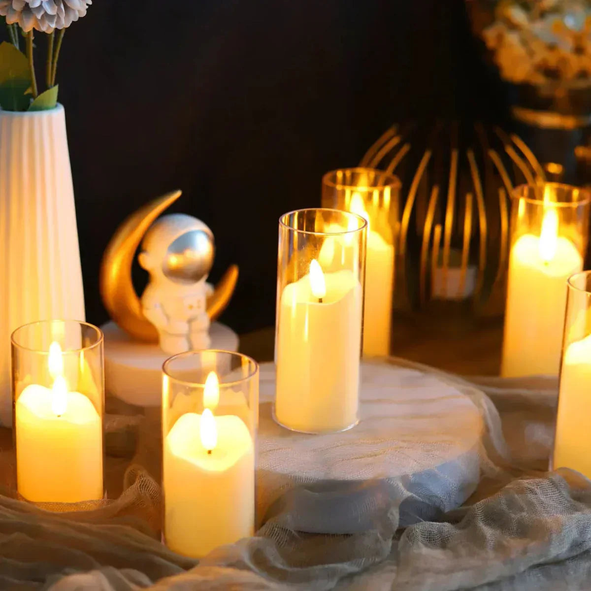 Flameless Electric Candles – Decorative Acrylic LED Candles for Home Decor