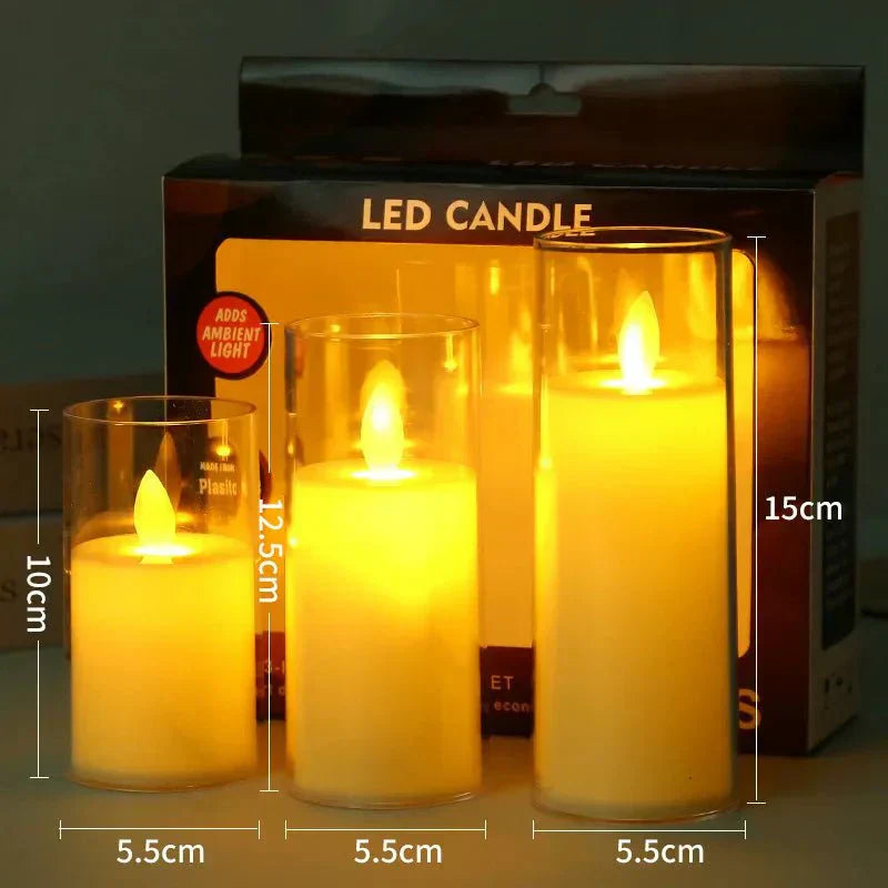 Flameless Electric Candles – Decorative Acrylic LED Candles for Home Decor
